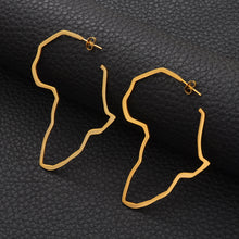 Charger l&#39;image dans la galerie, Boucles d&#39;oreilles carte africaine en acier inoxydable